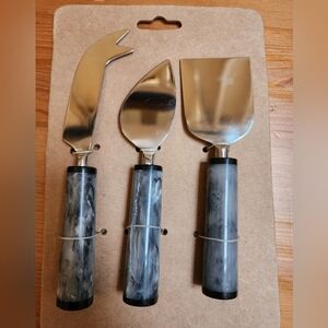 Venus Impex 3 Piece Cheese Knife Set Marble Handle Brand New